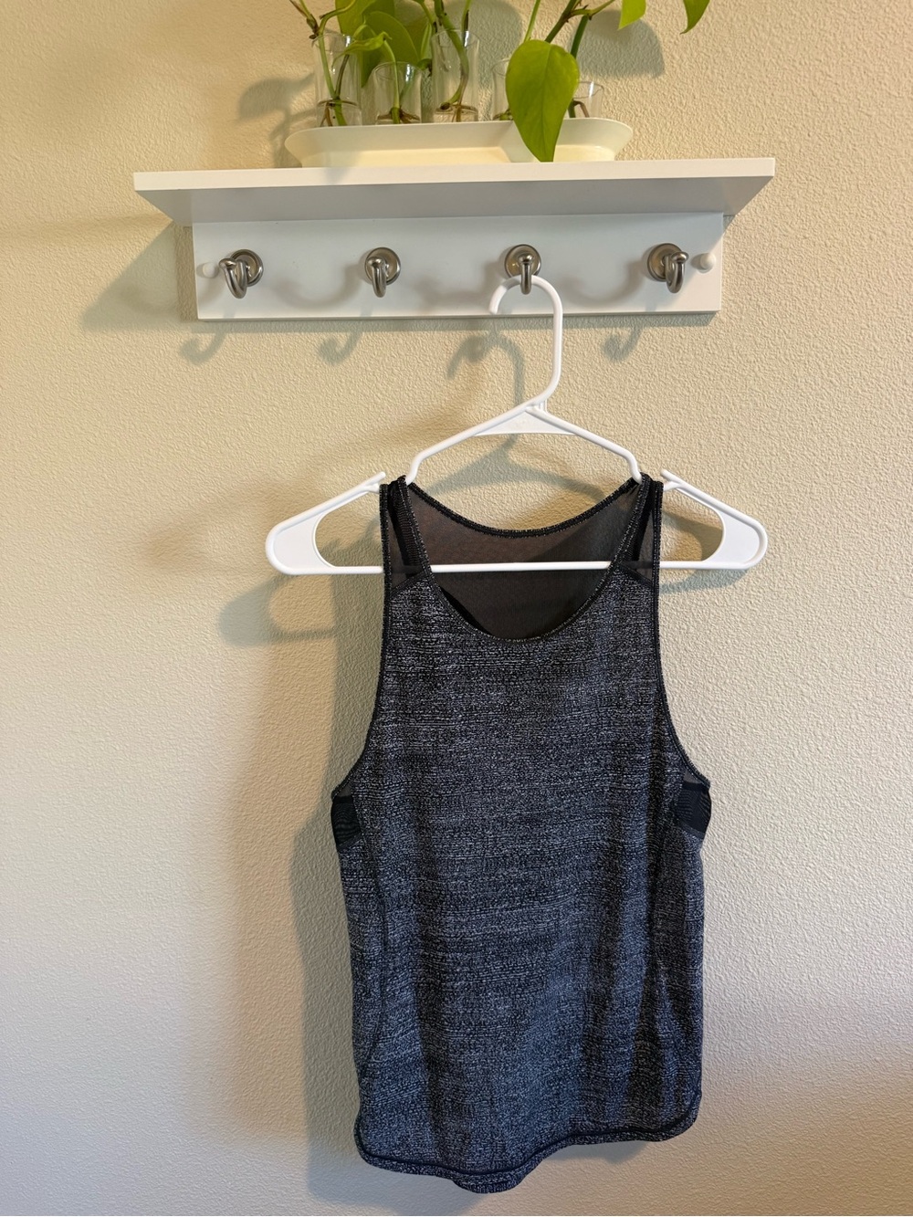 lululemon athletica Black Metallic Mesh Tank